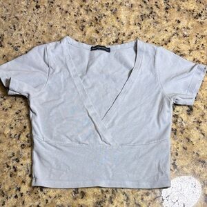 Brandy Melville Light Blue Women's Wrap Top